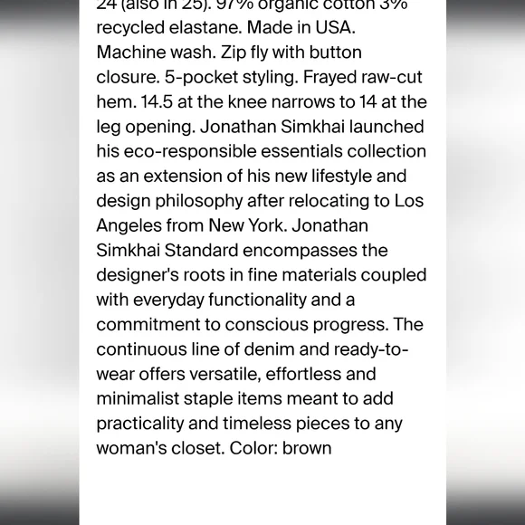 Women's Johnathan Simkhai River Brown high-waist Straight Crop Fringe Jeans - Picture 8 of 9